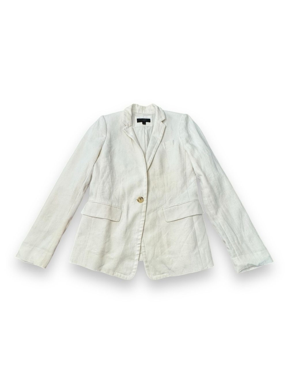 J.Crew Linen Holland Blazer Ivory Office Professional Business Women’s Size 2